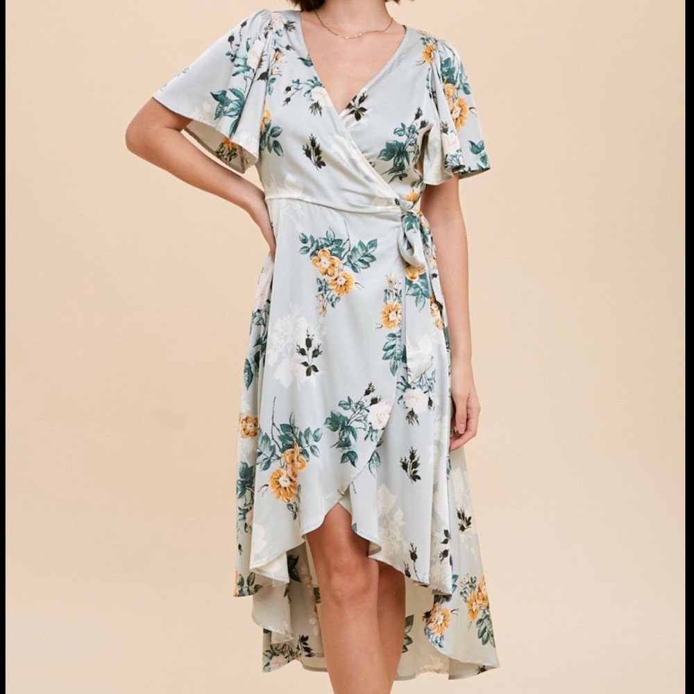 Satin Wrap Dress